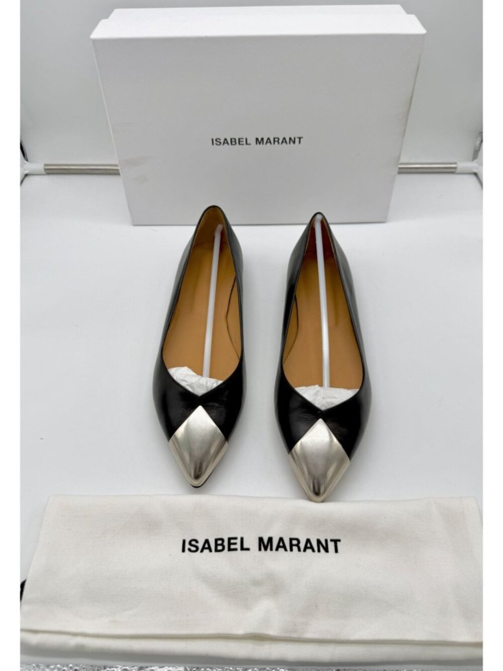 Isabel Marant Arsan black leather point-toe flats NWB - Size 9